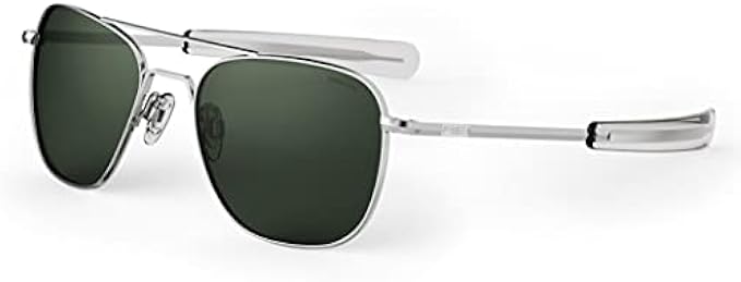Randolph USA | Bright Chrome Classic Aviator Sunglasses for Men or Women 100% UV