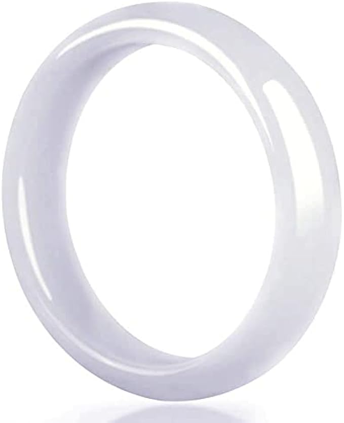 White Jade Bangle Bracelet for Women Retro Chinese Style Natural Jade Gemstone Jewelry Mother's Day Gift for Mom