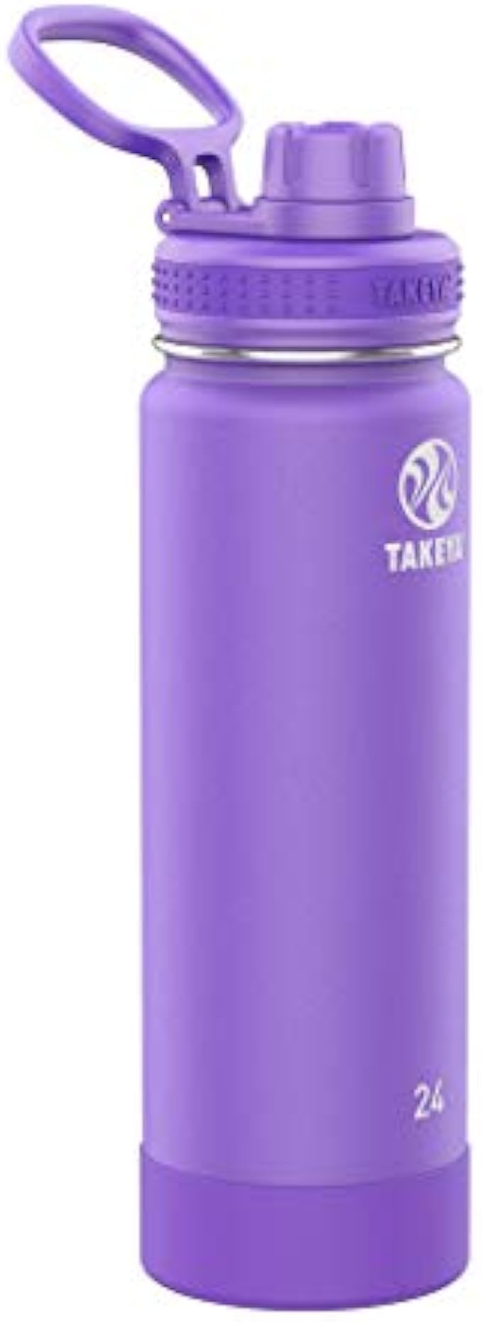 Takeya Actives Insulated Stainless Steel Water Bottle with Spout Lid, 24 Ounce, Nitro Purple