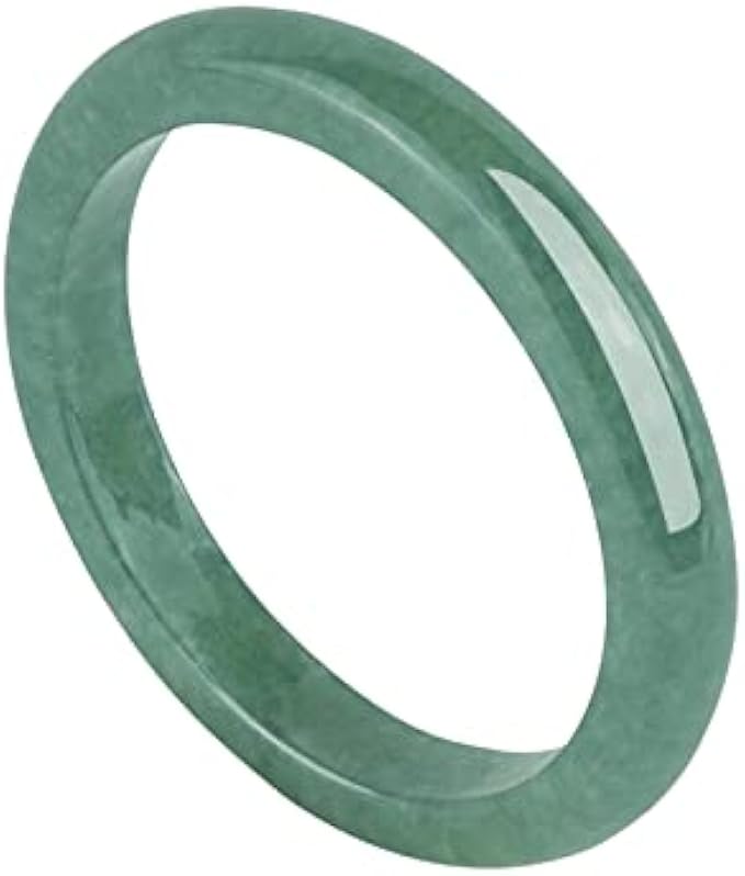NAHARO Natural Jade Ring for Women,Good Luck Jewelry Natural Green Jade Ring for Girls with Gift Box
