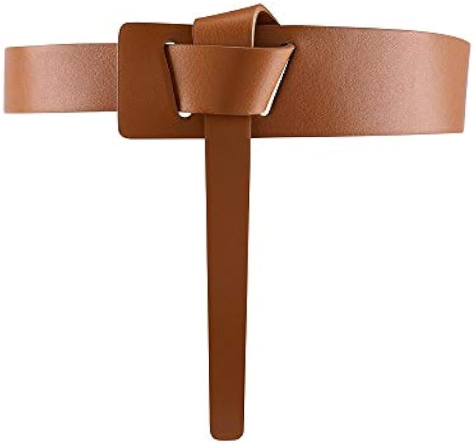 CHIC DIARY Women Fashion Knot Belt for Dress Jeans Cowhide PU Leather Tie Waist Belt No Buckle Cinch Belt