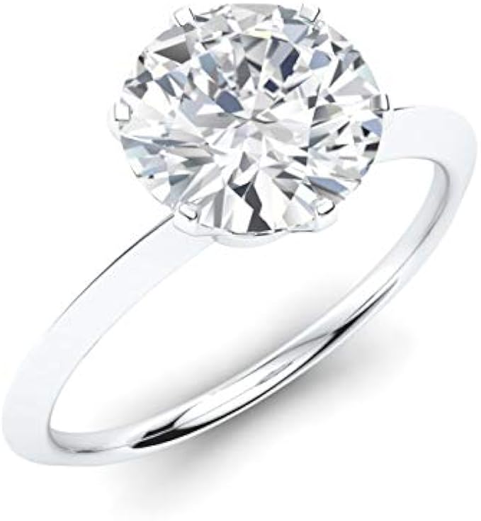 Diamondere Certified Lab Created Diamond Solitaire Engagement Ring in 14K White Gold | 0.45 Carat Ring Size 4 to 9