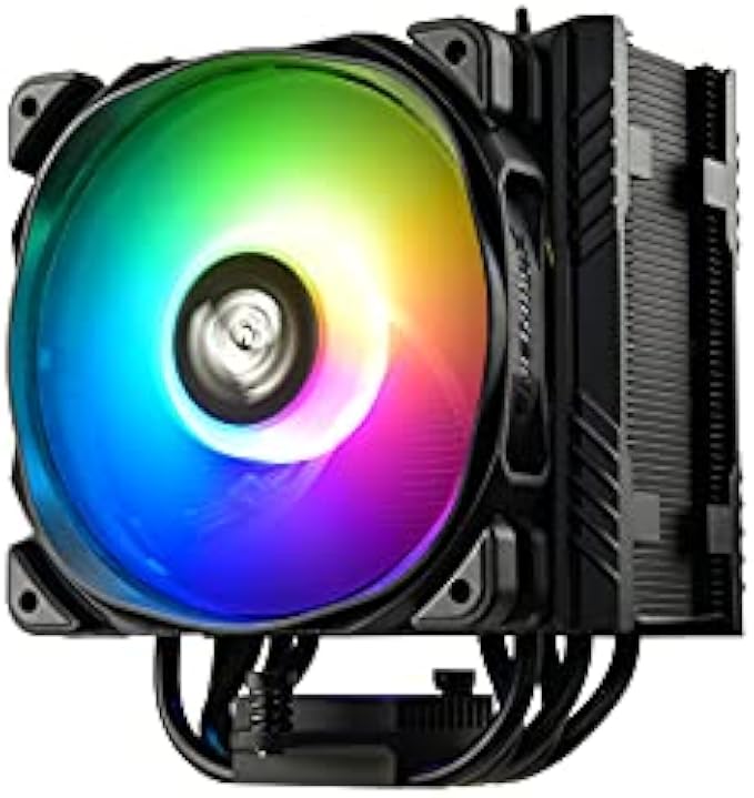 Enermax ETS-T50 Axe Addressable RGB CPU Air Cooler for AMD/Intel, 5 Direct-Contact Heat Pipes, 230W+ TDP, 120mm PWM Fan, Black