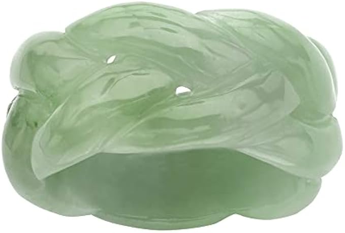 PalmBeach Jewelry Genuine Green Jade Braided Eternity Ring Sizes 6-12