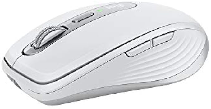 Logitech MX Anywhere 3 for Mac – Wireless, Ultrafast Magnetic Scrolling, Any Surface, 4000DPI Sensor, USB-C, Bluetooth,MacBook Pro/ Air,iMac,iPad Compatible - Pale Grey