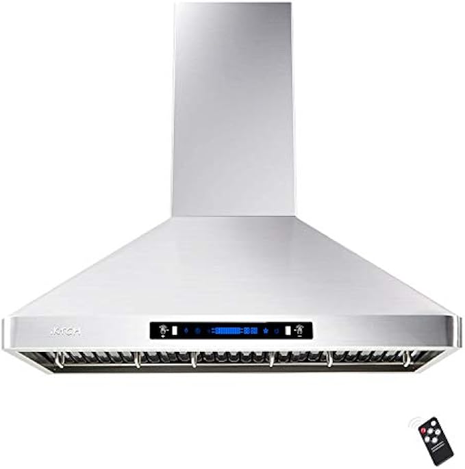 IKTCH 36"Wall Mount Range Hood, 900 CFM Ducted/Ductless Range Hood with 4 Speed Fan, Pure Stainless Steel Range Hood 36 inch with Gesture Sensing & Touch Control Making life Smarter IKP02R-36