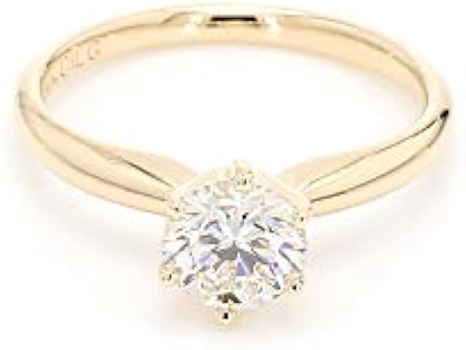 14k Yellow Gold Lab-Grown Diamond Solitaire Wedding Engagement Ring (3/4 cttw, I-J Color, VS2-SI1 Clarity)
