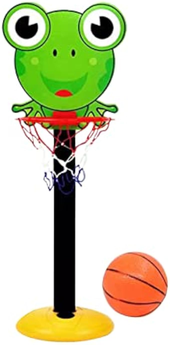 VEGALA Liftable Children's Basketball Toy Indoor Outdoor Basketball Hoop Adjustable Height Toy Basketball Products 2 Models (Size : Frog)