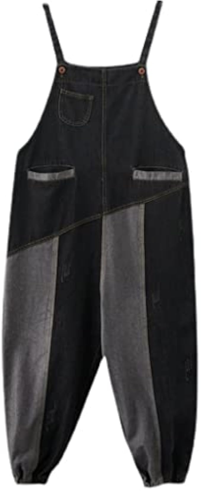 DSFEOIGY Fashion Stitching Denim Overalls Wide-Leg Jumpsuit Vintage Jeans (Color : D, Size : L Code)