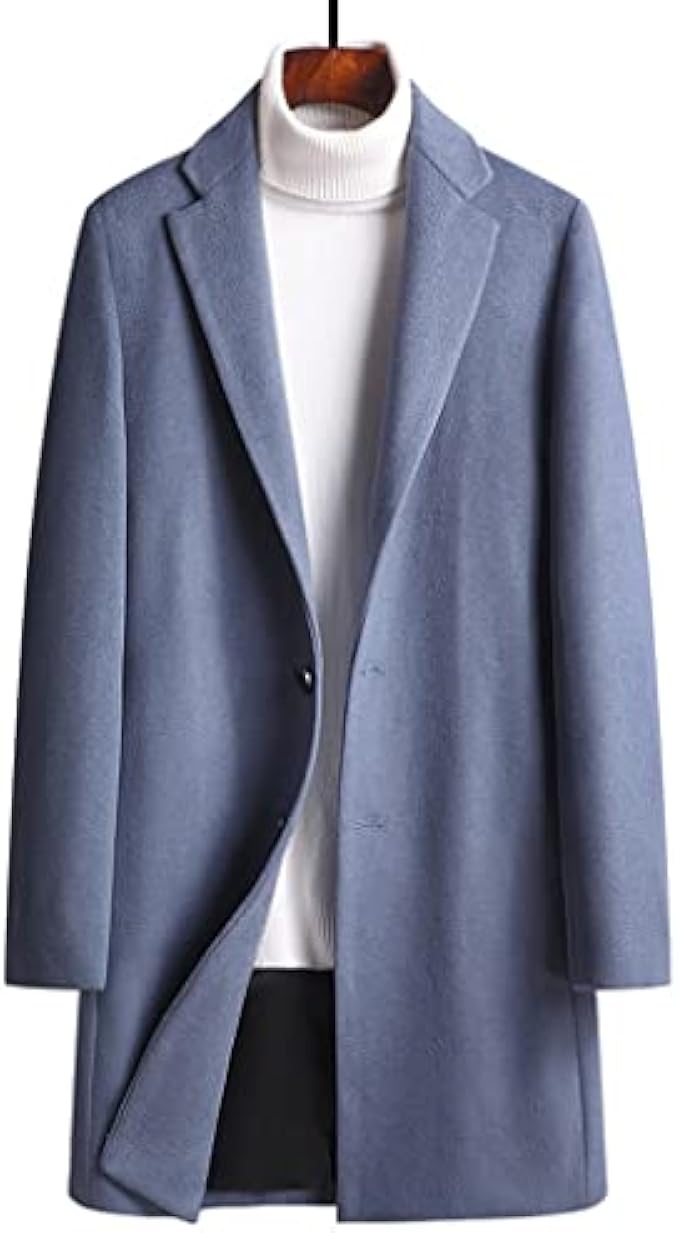 HJHL Autumn and Winter Woolen Coat Men Large Size Fashion Windbreaker Trench Soft Warm Wool Long Coat Men Clothing (Color : E, Size : 2XL Code)