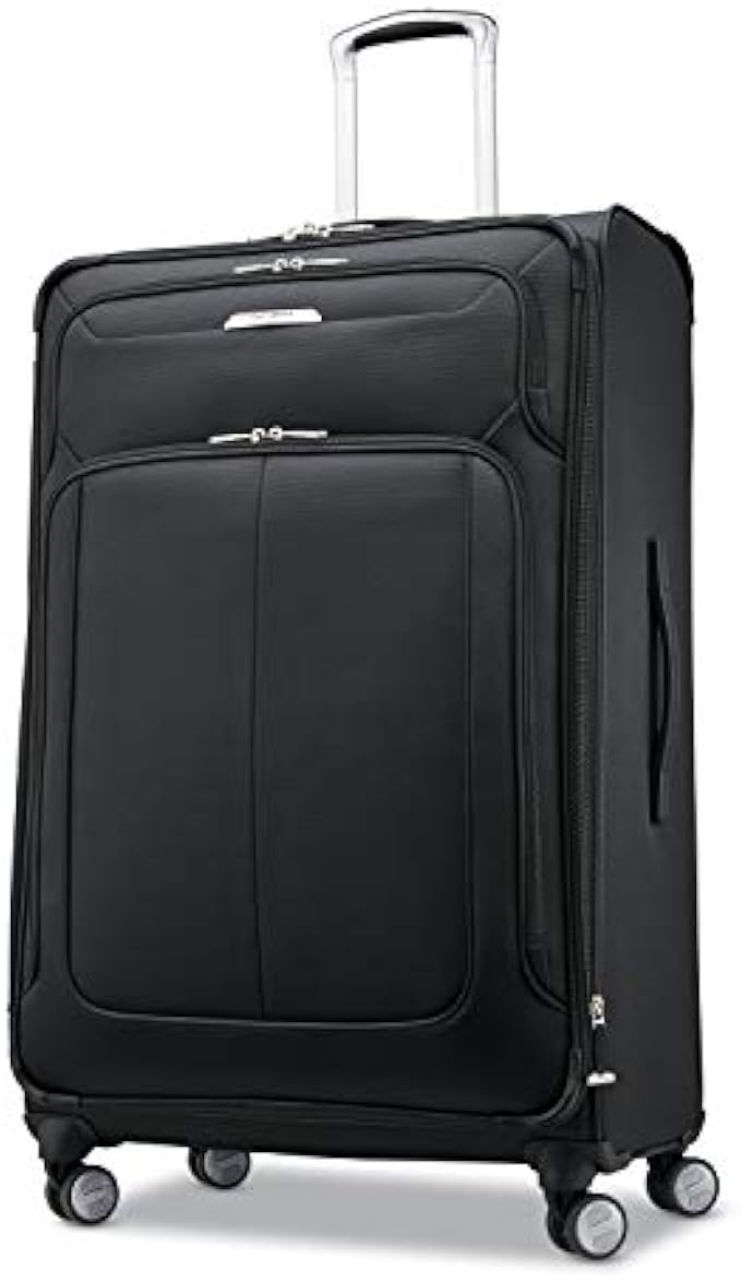 Samsonite Solyte DLX Softside Expandable Luggage with Spinner Wheels, Midnight Black, Checked-Large 29-Inch