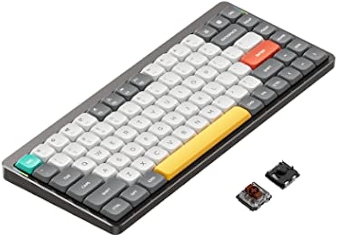 nuphy Air75 Mechanical Keyboard, 75% Low Profile Wireless Keyboard, Supports Bluetooth 5.0, 2.4G and Wired Connection, Compatible with Windows and Mac OS Systems-Gateron Brown Switch