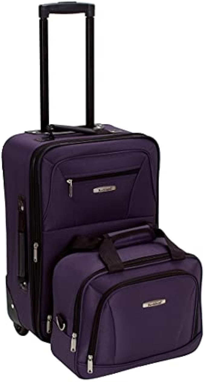 Rockland Fashion Expandable Softside Upright Luggage Set, Purple, 2-Piece (14/19)