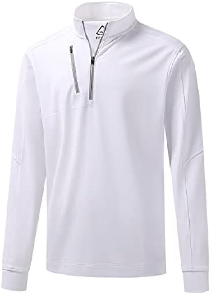 DEOLAX Quarter Zip Pullover Men Dry Fit 1/4 Zip Golf Pullover UPF50+ Moisture Wicking Mock Neck Mens Pullover Sweatshirts