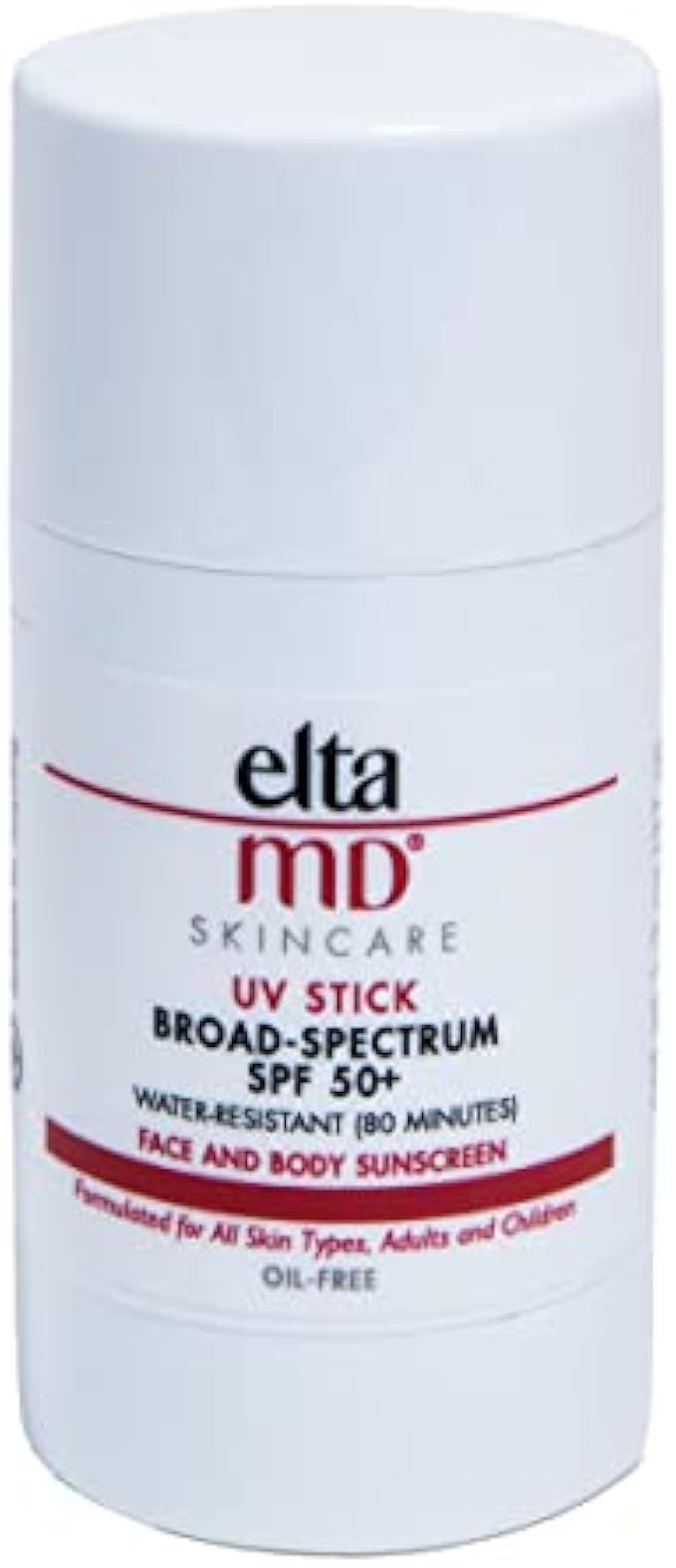 EltaMD UV Stick Face and Body Sunscreen, SPF 50+ Face Stick Sunscreen with Zinc Oxide, Water Resistant Up To 80 Minutes, Travel Friendly, TSA Compliant, For Face and Body, No White Cast, 1.3 OZ Stick
