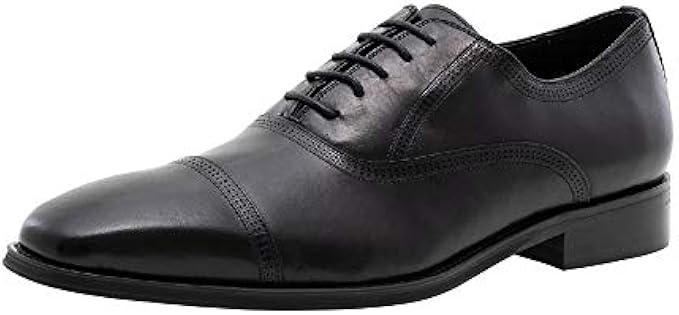 JUMP New York Men's McCrae Leather Cap-Toe Oxford | Hand Painted Formal Dress Shoes