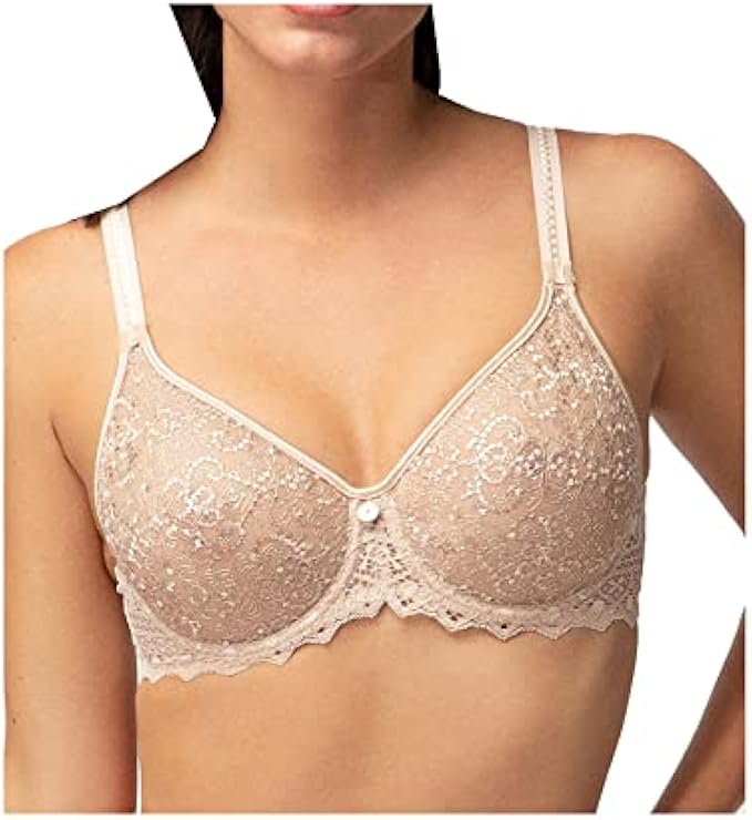 Empreinte Women's Cassiopee Seamless Embroidery Full Cup Bra 07151, Creamy Beige, 38C