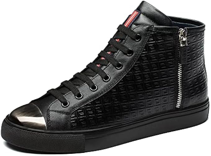 OPP Metallic Fashion Shoes for Men High-top Luxury Casual Lace-Up Leather Sneakers Men Designer