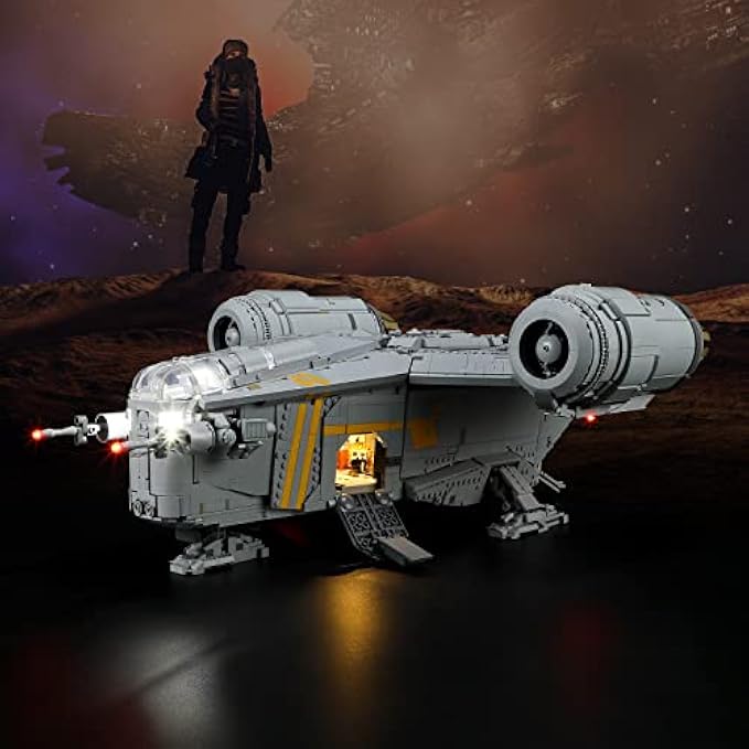 Vaodest LED Light for Lego 75331 Star Wars The Razor Crest Building Blocks Model,Design and Configuration Compatible with Model 75331(LED Light Only, Not Building Block Kit)