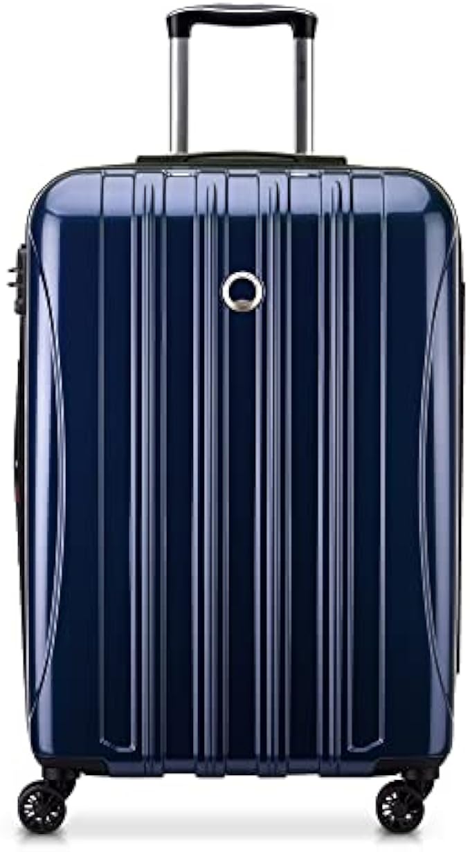 DELSEY Paris Helium Aero Hardside Expandable Luggage with Spinner Wheels, Blue Cobalt, Checked-Medium 25 Inch