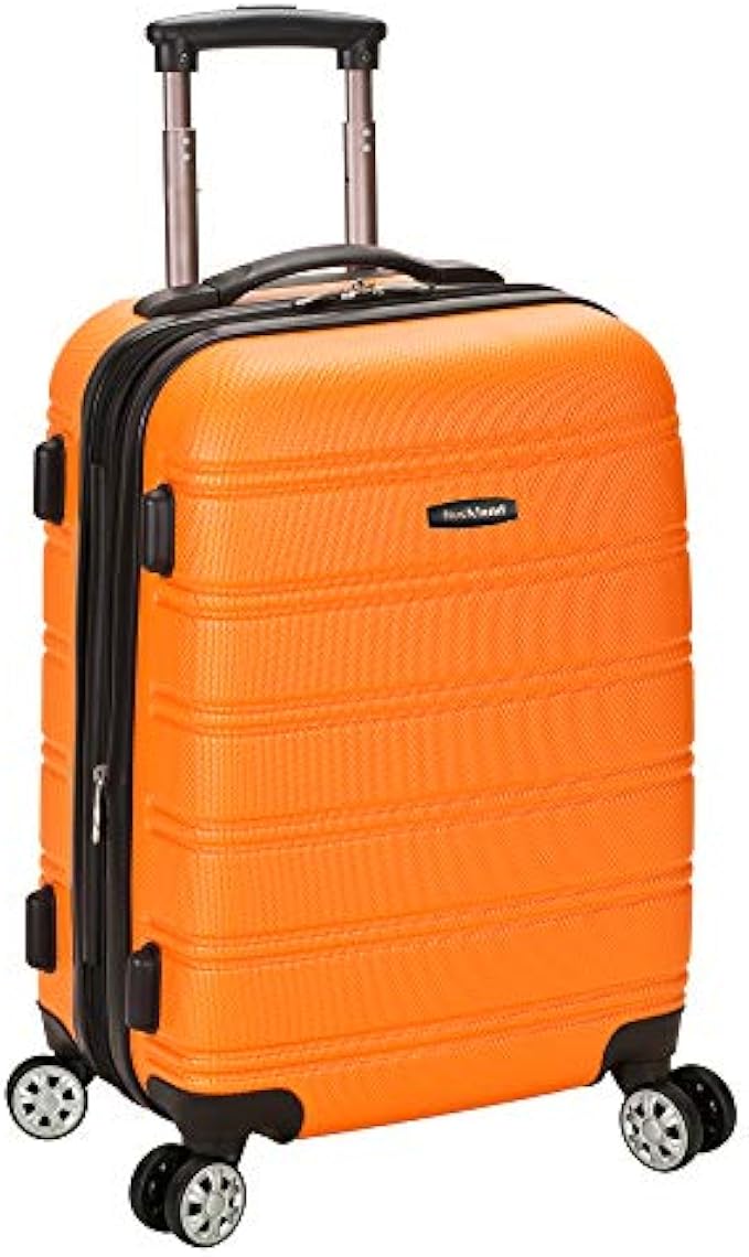 Rockland Melbourne Hardside Expandable Spinner Wheel Luggage, Orange, Carry-On 20-Inch