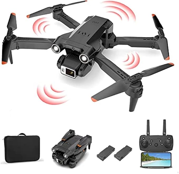 FPV Drone with Camera for Adults Kids Beginners,Foldable RC Quadcopters Drones with 4k Dual Camera ,Optical Flow Positioning, 360°Smart Obstacle Avoidance, APP Control, One-click Take-off and Landing,