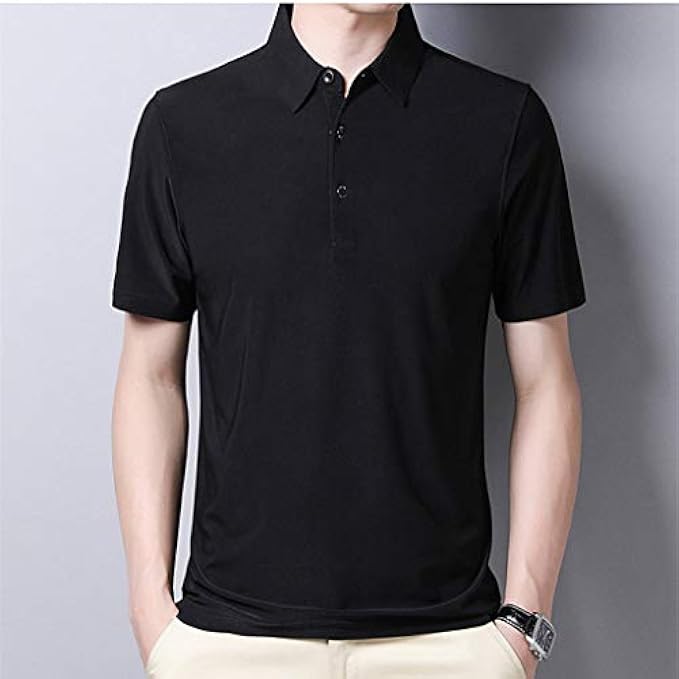 CZDYUF New Men Polo Shirt Solid Multi-colors Summer Fashion Bussiness Clothing Casual Polo Shirt for Men Tops Shirt (Color : A, Size : L code)