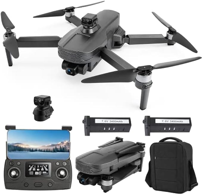 Tucok 011RTS Drone with 4K Camera for Adults, 9800ft 5Ghz FPV Transmission,GPS 3-Axis Gimbal Quadcopter with EIS Camera,Obstacle Avoidance, 56Mins Long Flight Time,Brushless Motor,Auto Return Home