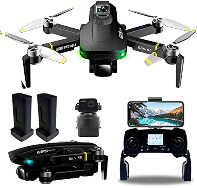 GD93 Pro Max Obstacle Avoidance Drone, FPV Adult Beginner Drone 6K, 3-Axis Gimbal, Brushless, One Key Return, Follow Me, Gesture Selfie, Fixed-Point Flight, 30-Minute Long-Distance Flight. Drone with