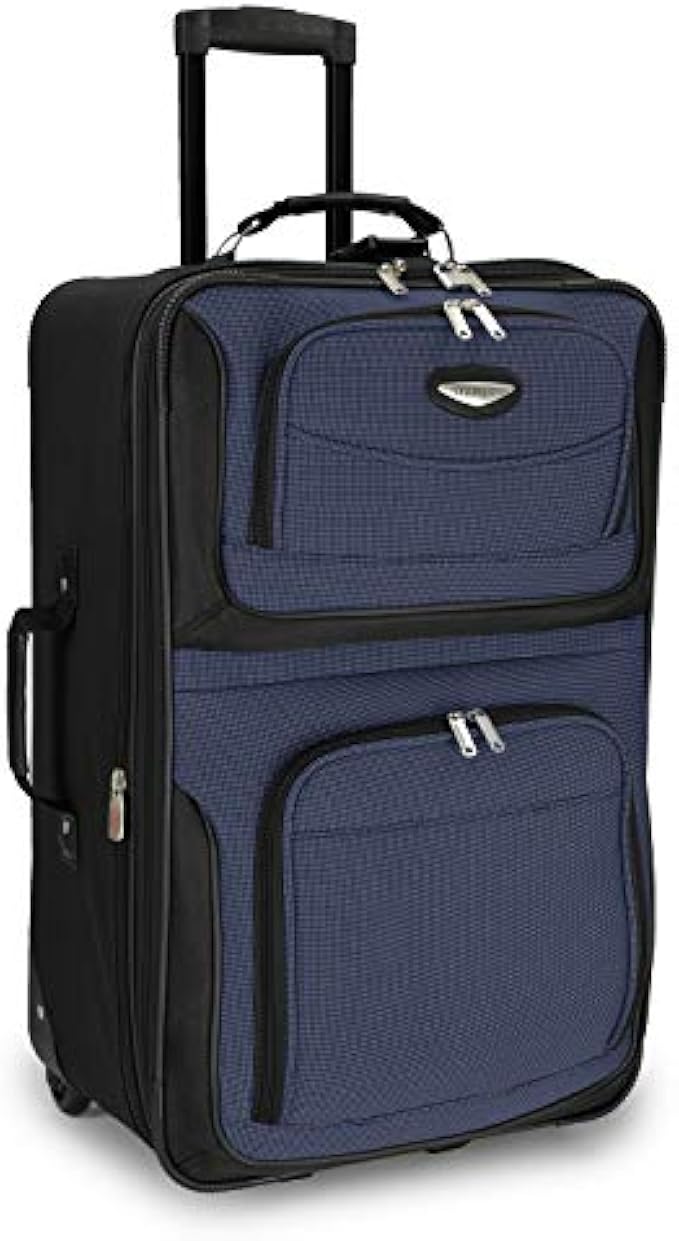 Travel Select Amsterdam Expandable Rolling Upright Luggage, Navy, Checked-Medium 25-Inch