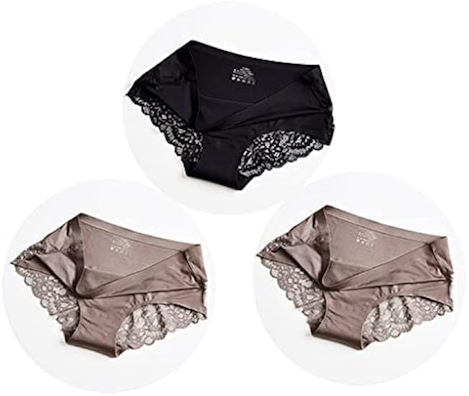 DXMRWJ 3Pcs/lot Seamless Women Hollow Out Panties Underwear Comfort Lace Briefs Low Rise Female Sport Panty Soft Lady Lingerie (Color : Style Four, Size : Medium)