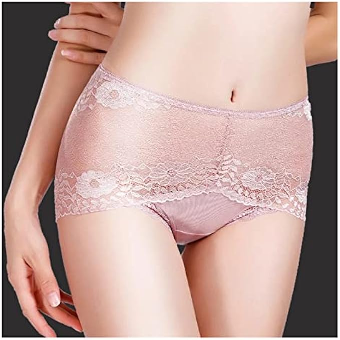 DXMRWJ Ladies Panties Large Size Cotton Lace Ladies Briefs Comfortable Underwear Women (Color : Pink, Size : L Code)