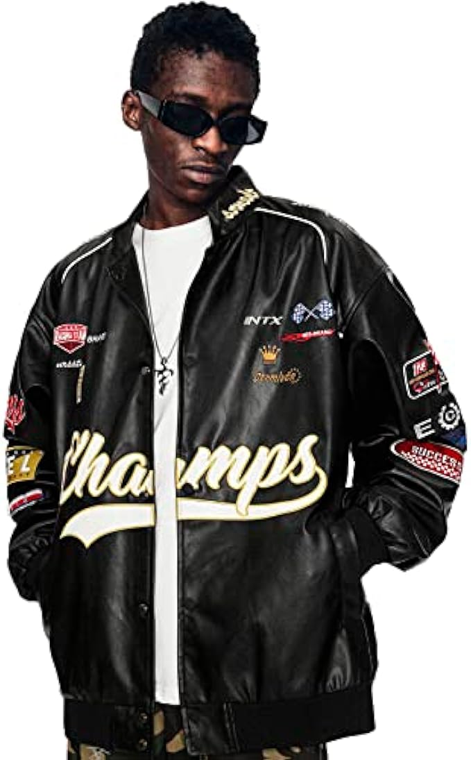 Aelfric Eden Mens Varsity Jacket Vintage Racing Motorcycle Graphic Bomber Jackets Oversized Unisex Streetwear jacket