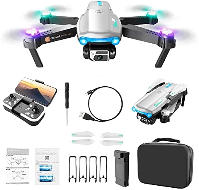Foldable Drone with 4K Dual HD FPV Camera, S98 Pro Mini Remote Control Quadcopter RC Toys Gifts for Adults Kids, with Optical Fl-ow Localization, Altitude Hold, Headless Mode, One Key Start (White)