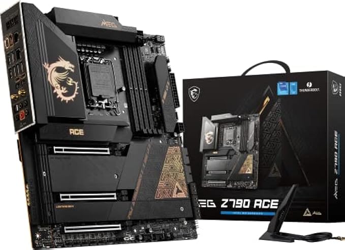 MSI MEG Z790 ACE Gaming Motherboard (Supports 12th/13th Gen Intel Processors, LGA 1700, DDR5, PCIe 5.0, M.2, 2.5Gbps LAN, USB 3.2 Gen2, Wi-Fi 6E, Thunderbolt, E-ATX)