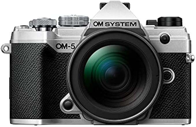 OM System OM-5 Silver Micro Four Thirds System Camera M.Zuiko Digital ED 12-45mm F4.0 PRO kit Outdoor Camera Weather Sealed Design 5-Axis Image Stabilization 50MP Handheld High Res Shot