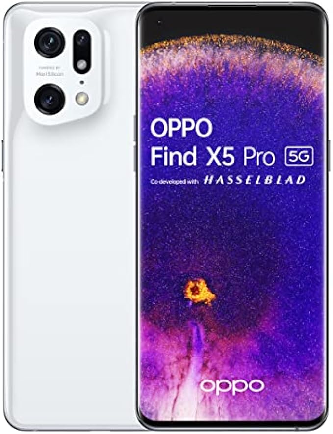 Oppo Find X5 Pro 5G Dual 256GB 12GB RAM Factory Unlocked (GSM Only | No CDMA - not Compatible with Verizon/Sprint) China Version | No Google Play Installed - Ceramic White