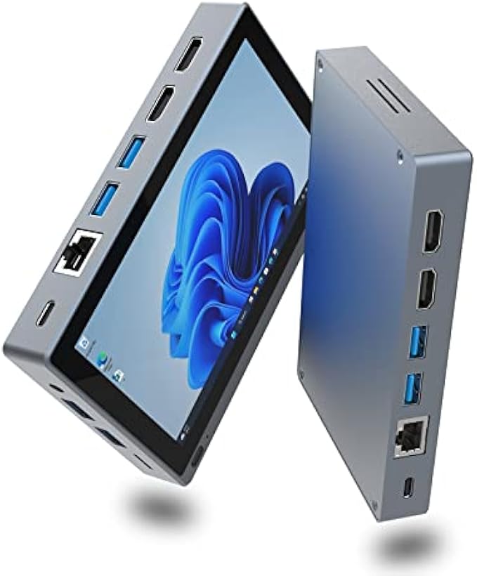 HIGOLEPC Mini PC Windows 11 PRO, Intel Celeron J4125 Mini Computer, 8GB DDR4 128GB EMMC Mini Desktop Computer with IPS Screen, WiFi 6.0, BT5.2, Gigabit Ethernet