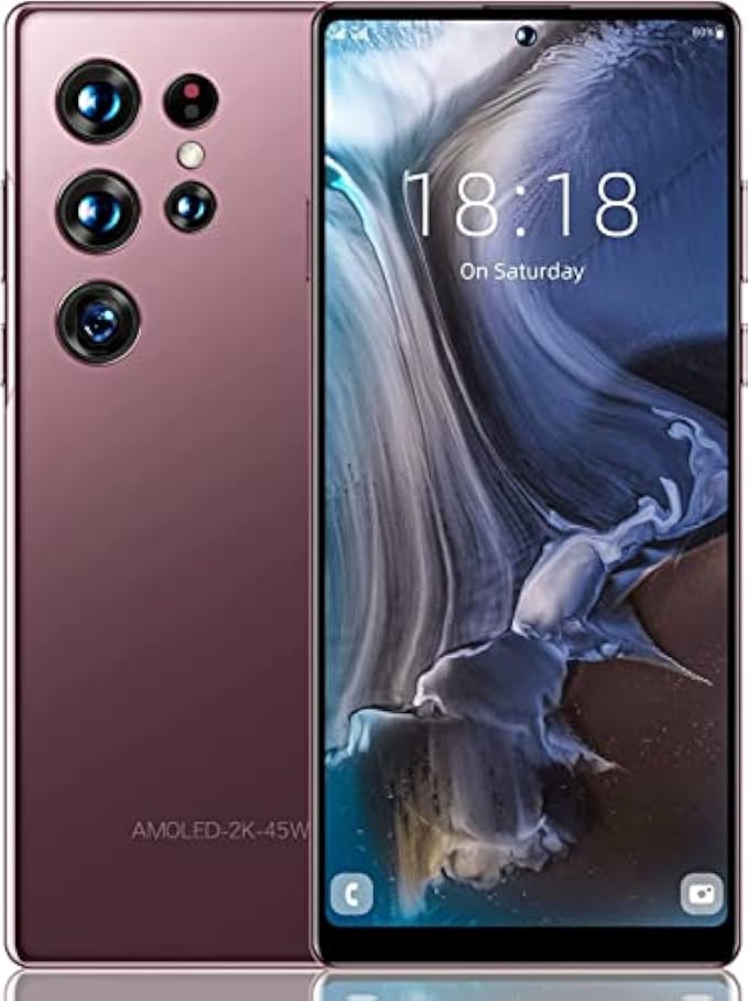Echoamo 5G Unlocked Cell Phones, 4G+128GB Dual Sim Mobile Phone,C21 Smartphone Unlocked with Pen, 7.3inch Waterdrop Screen Version Android Phone 48+100MP, 7300mAh, Fingerprint Lock&Face ID (Gold)