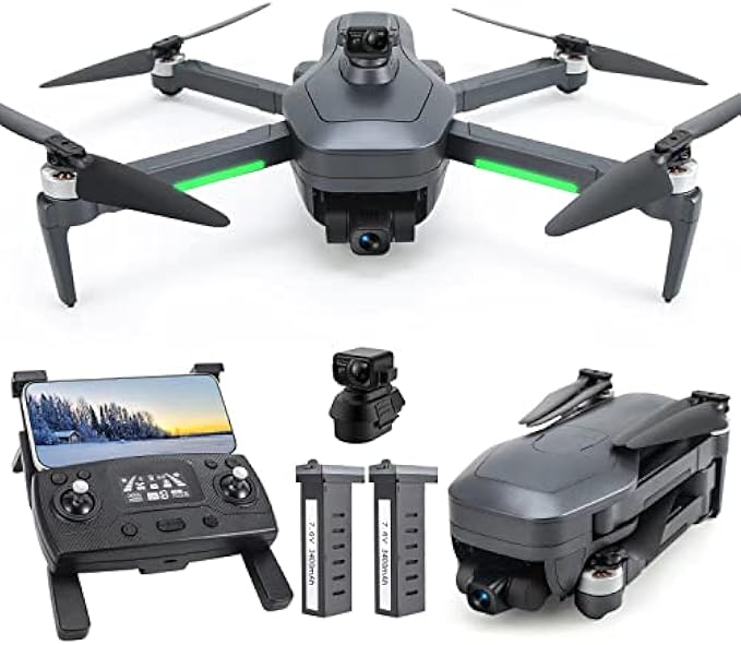 Tucok 193MAX2 Drones with Camera for Adults 4K for Obstacle Avoidance,9800ft Video Long Range Transmission,3-Axis Gimbal+EIS,54Mins Long Flight Time GPS Auto Return Quadcopter with 2 Batteries, Level