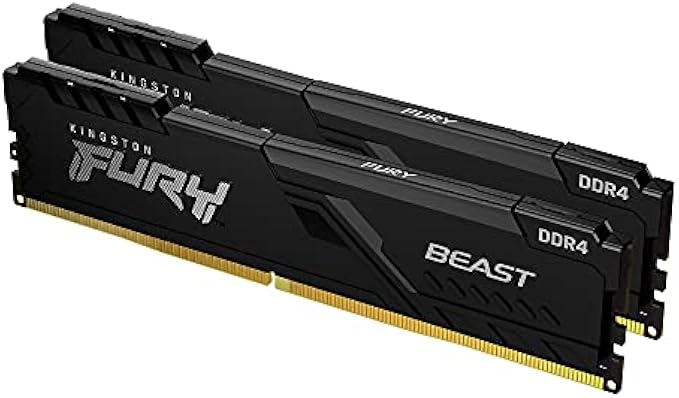Kingston FURY Beast 32GB (2x16GB) 3600MHz DDR4 CL18 Desktop Memory Kit of 2 KF436C18BBK2/32, Black