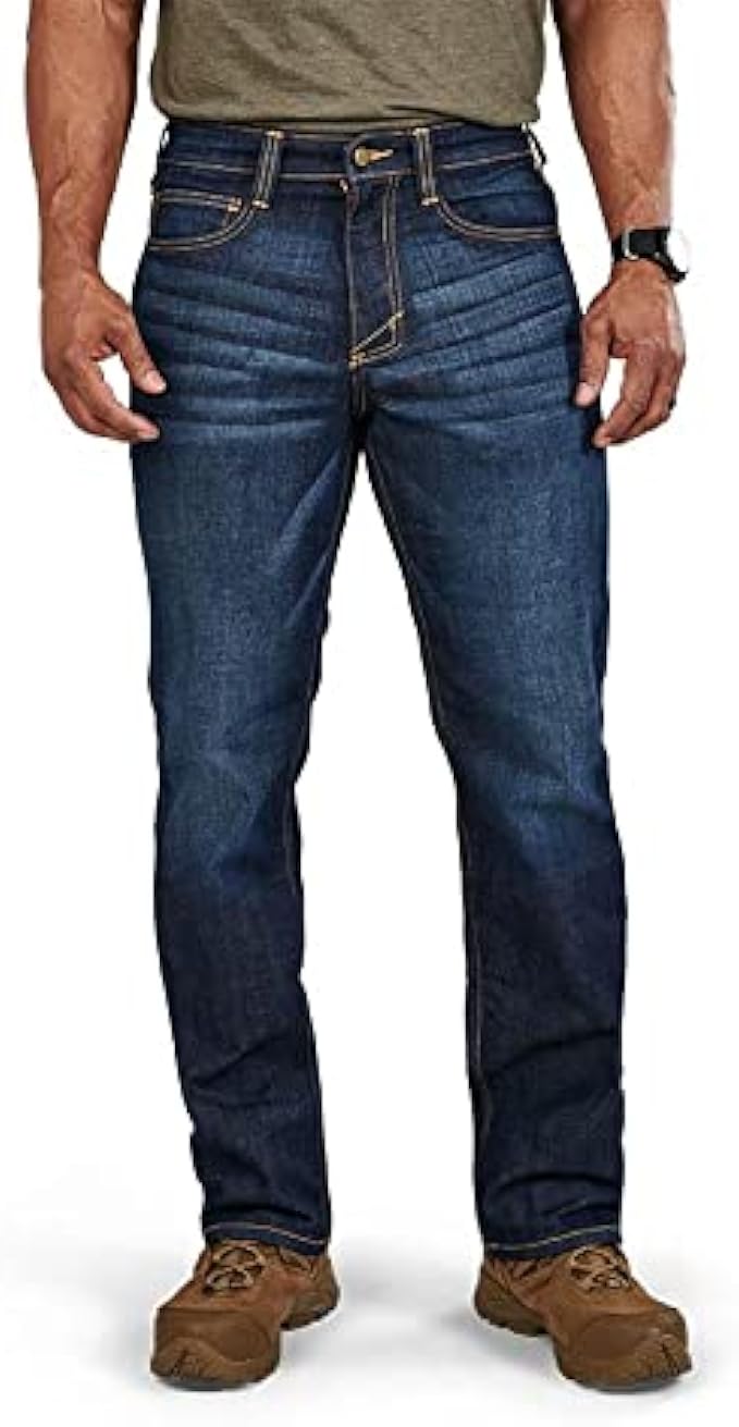 5.11 Tactical Men's Defender-Flex Straight Jeans, Mechanical Stretch Fabric, Classic Pockets, Style 74477