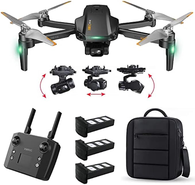 GPS Drone with 4K Camera for Adults, Profesional Long Range 12000ft 4K Video / Image Transmission, 3-Axis Gimbal EIS Anti-Shake HD Camera Quadcopter with Brushless Motor, Auto Return Home, 4km Long Co