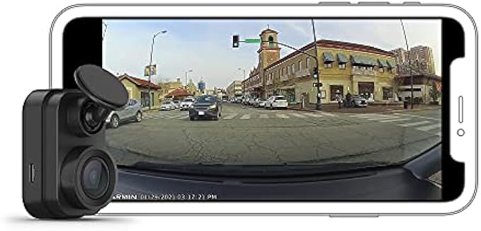 Garmin 010-02504-00 Dash Cam Mini 2, Tiny Size, 1080p and 140-degree FOV, Monitor Your Vehicle While Away w/ New Connected Features, Voice Control