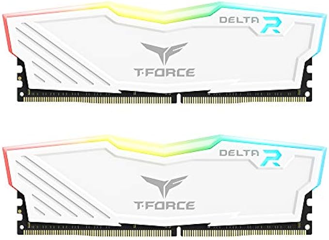 TEAMGROUP T-Force Delta RGB DDR4 32GB (2x16GB) 3600MHz (PC4-28800) CL18 Desktop Gaming Memory Module Ram TF4D432G3600HC18JDC01 - White
