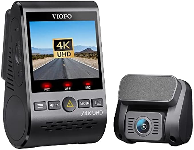 VIOFO A129 Pro Duo Dash Cam 4K + 1080P Front and Rear Dashcam, 5GHz WiFi GPS Built-in, Ultra HD Dual Car Camera, Sony 8MP Sensor, Buffered Parking Mode, G-Sensor, Motion Detection, WDR, Loop Recording