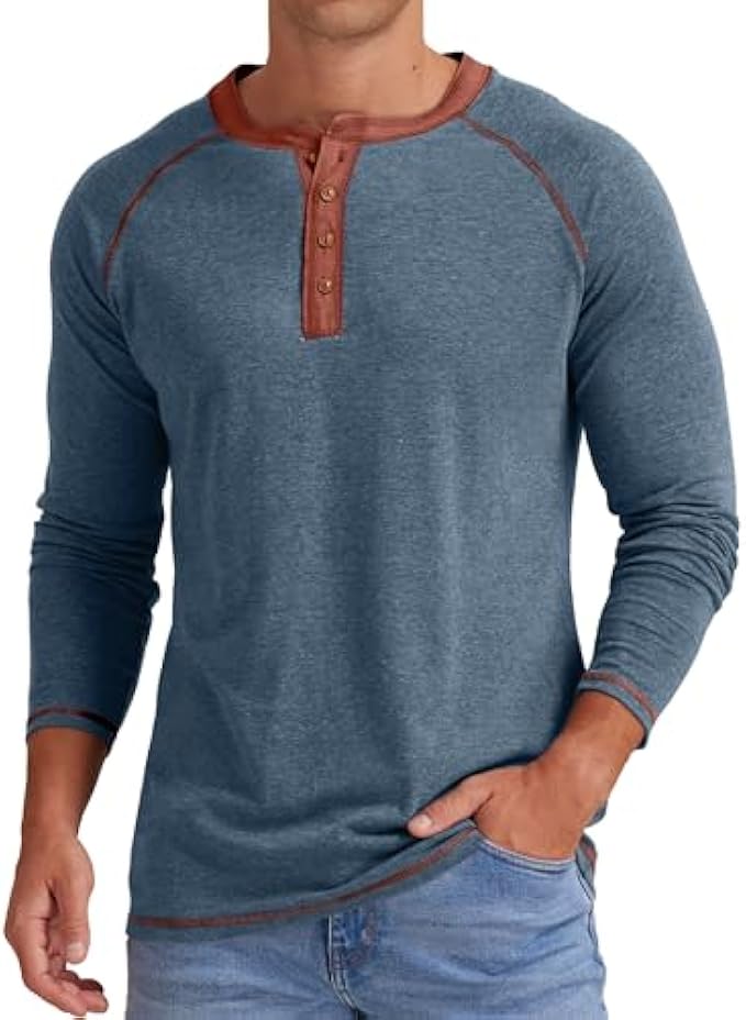 Sailwind Mens Henley Long/Short Sleeve T-Shirt Cotton Casual Shirt