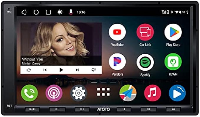 ATOTO A6PF Android Double-DIN Car Stereo, Wireless CarPlay, Wireless Android Auto, Mirrorlink, 7" Touchscreen in-Dash GPS Navigation, Dual Bluetooth, WiFi/BT/USB Tethering, HD LRV, 2G+32G, A6G2A7PF