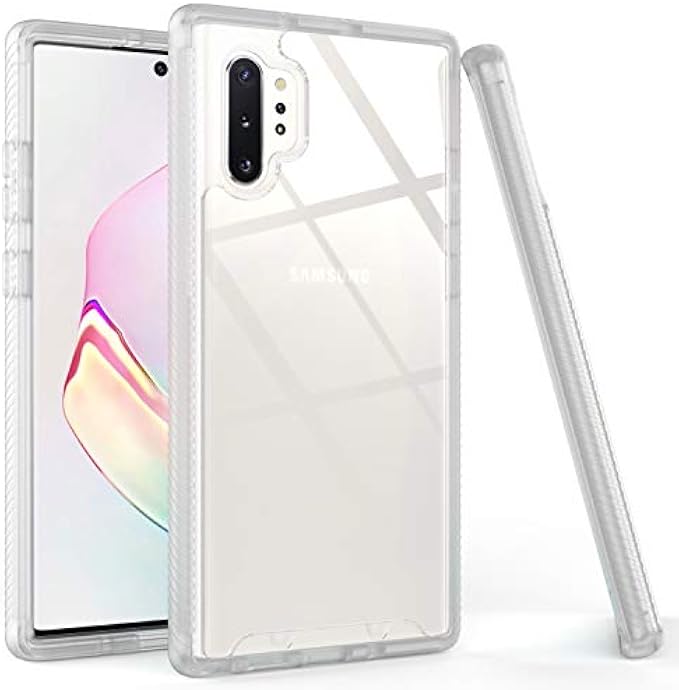 LUCKYCAT Compatible with Galaxy Note 10 Plus Case,Crystal Matte Clear Case,Shockproof Protection Scratch-Resisitant Enhanced Hand-Grip TPU Cover for Samsung Galaxy Note 10 Plus (2019)-Clear