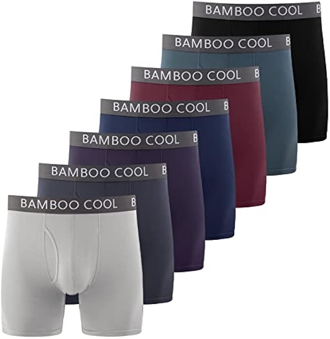 BAMBOO COOL Men’s Underwear Boxer Briefs Soft Comfortable Bamboo Viscose Underwear Boxer Briefs for Men